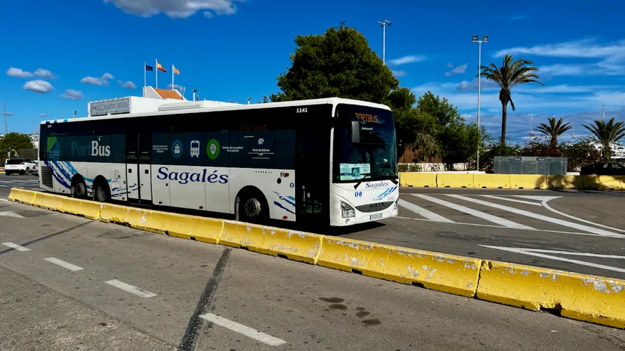 Shuttle service bus at Port of Ibiza