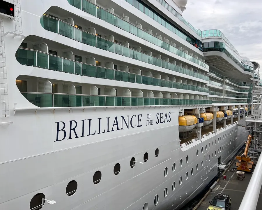 The exterior of the cruise liner Brilliance of the Seas
