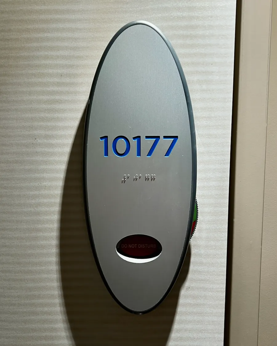 The door dial outside my stateroom on Norwegian Epic