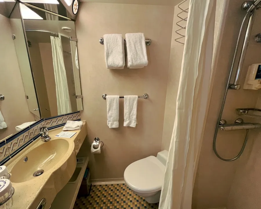 The cabin bathroom on Brilliance of the Seas