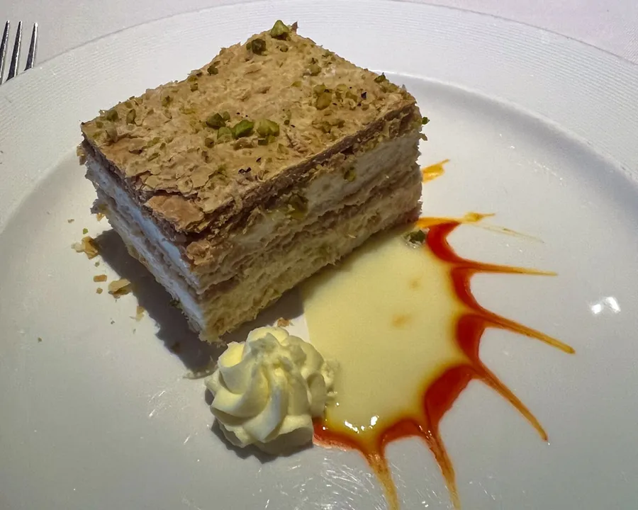 A sugar free cream pastry on a Princess Cruises ship 